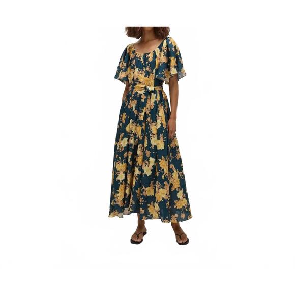 NEW FAITHFULL THE BRAND belen maxi dress in navy floral
